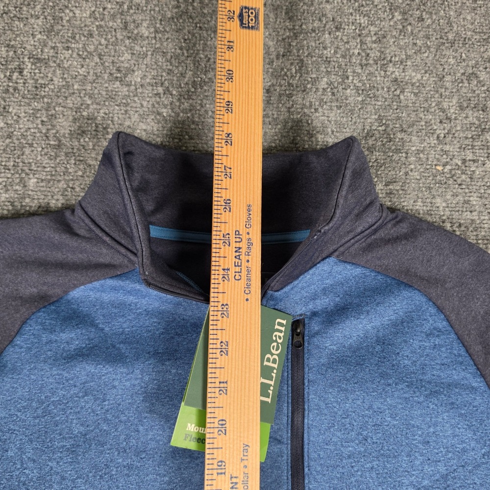 L.L.Bean Mountain Fleece Pullover Mens L Blue Navy 1/2 Zip Colorblock NWT - Picture 5 of 8